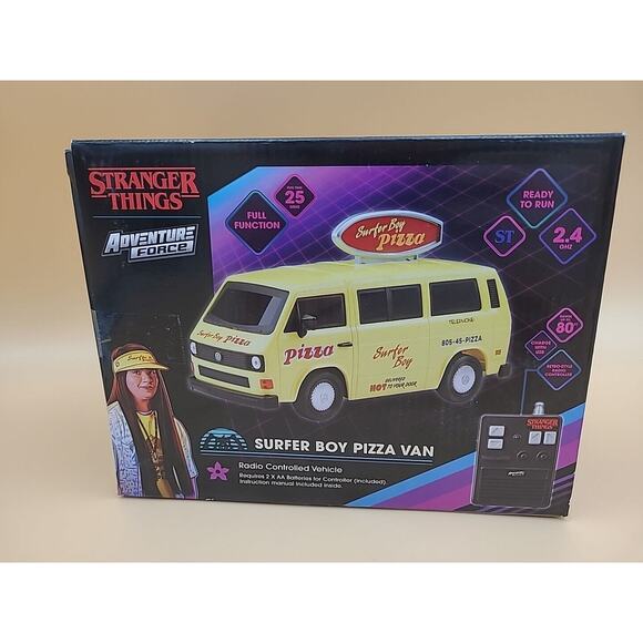 2023 Adventure Force Stranger Things Surfer Boy Pizza Van / Remote Control New - Picture 3 of 5